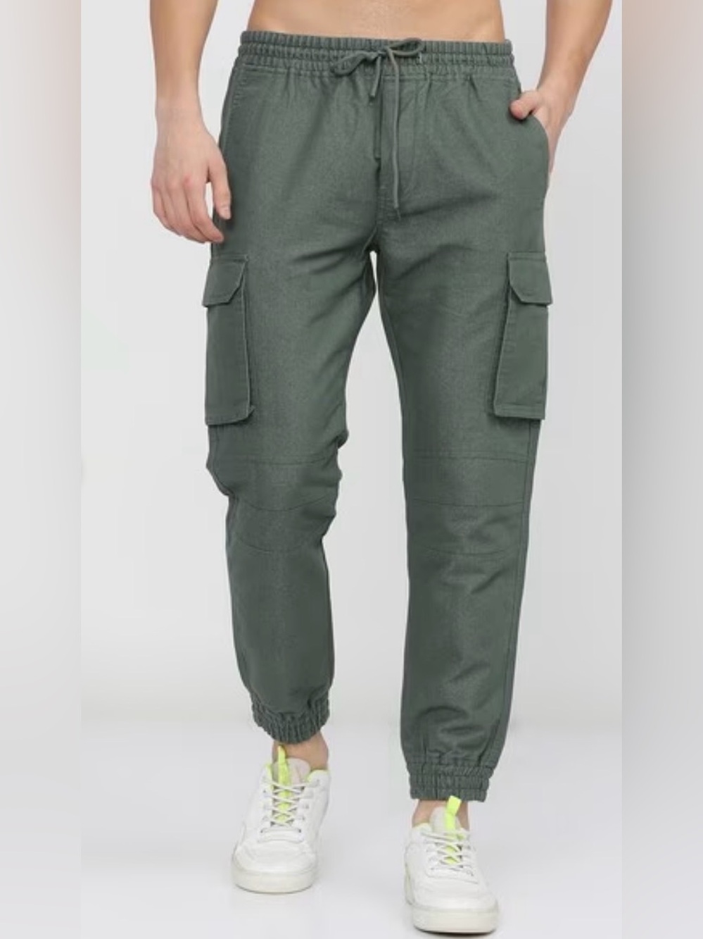 Men’s Army Green Ketch Joggers in Relaxed Fit Size 32